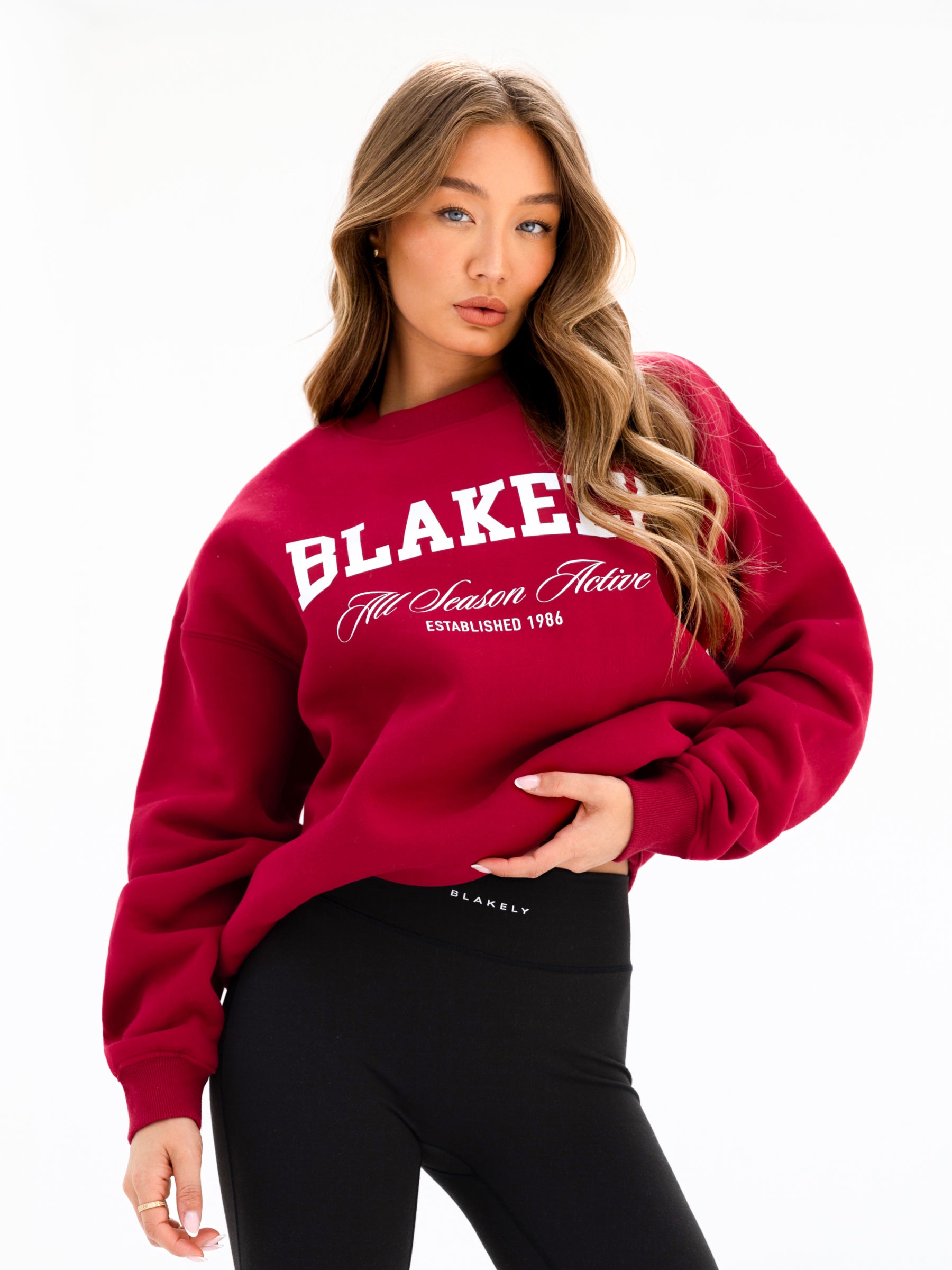 Melrose Oversized Jumper - Cherry Red
