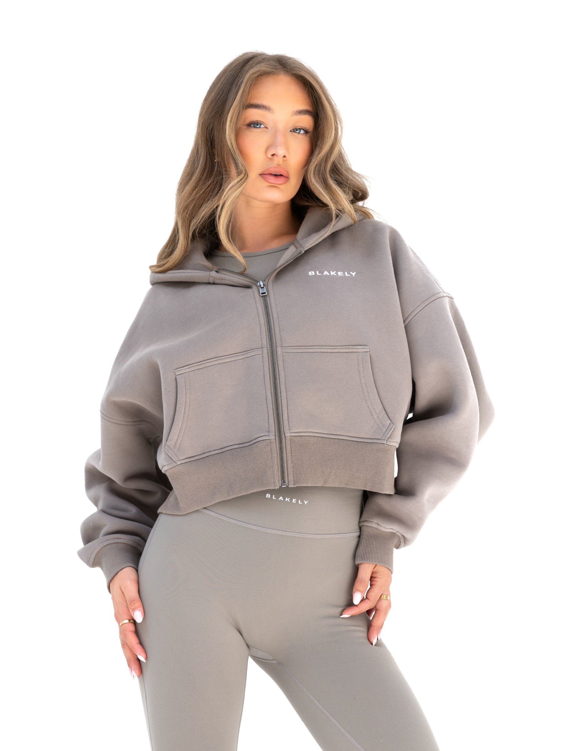 Blakely Full Zip Hoodie - Neutral Grey