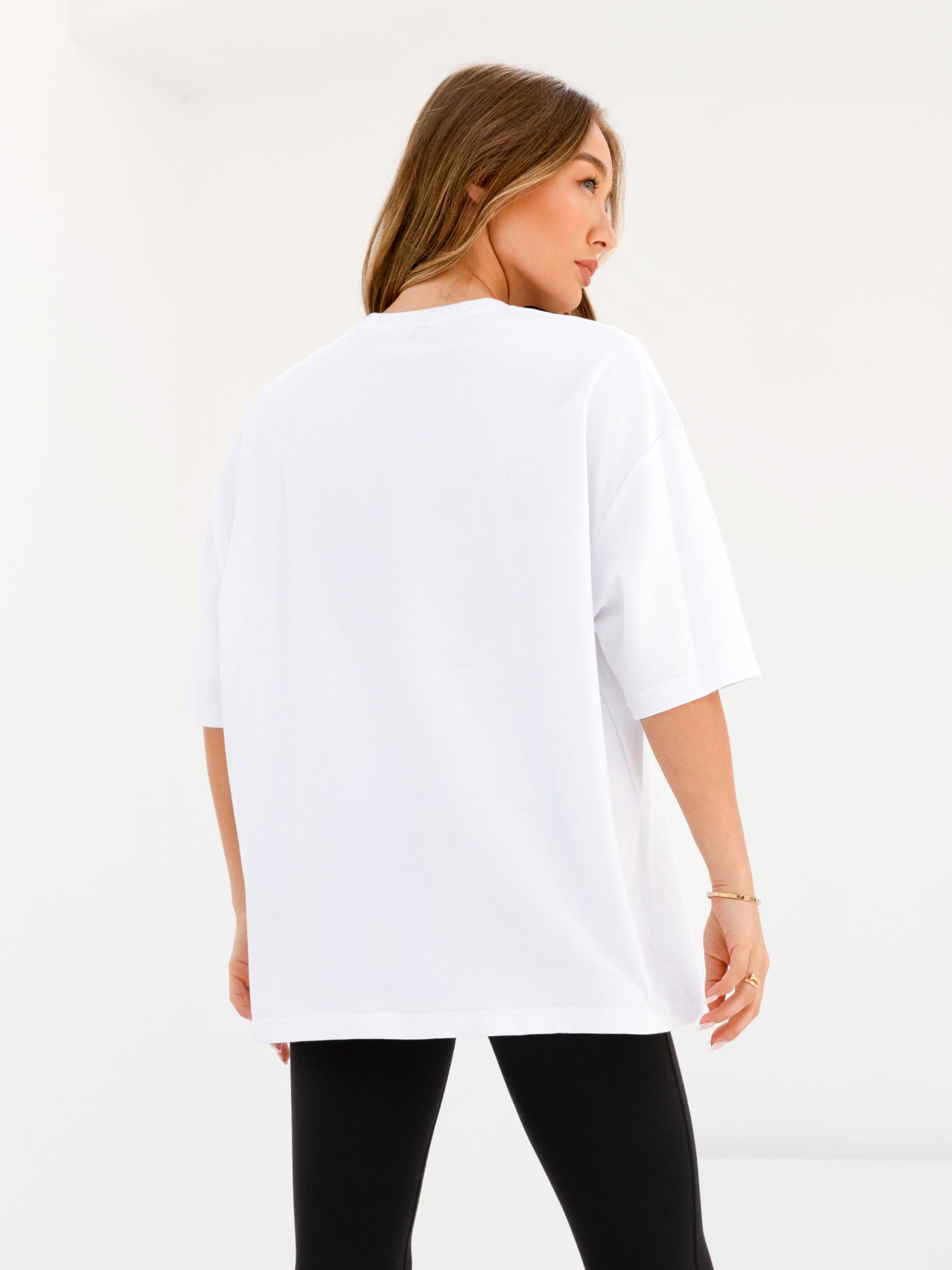 Melrose Ultra Oversized T-Shirt - White & True Navy