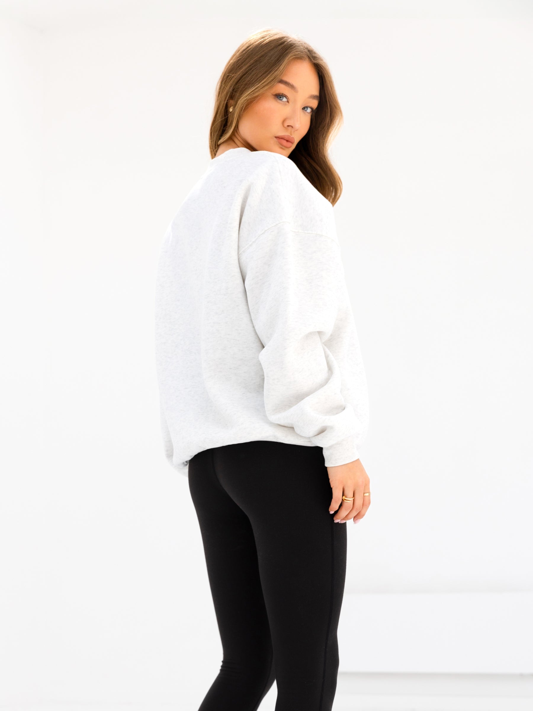 Melrose Oversized Jumper - Marl White