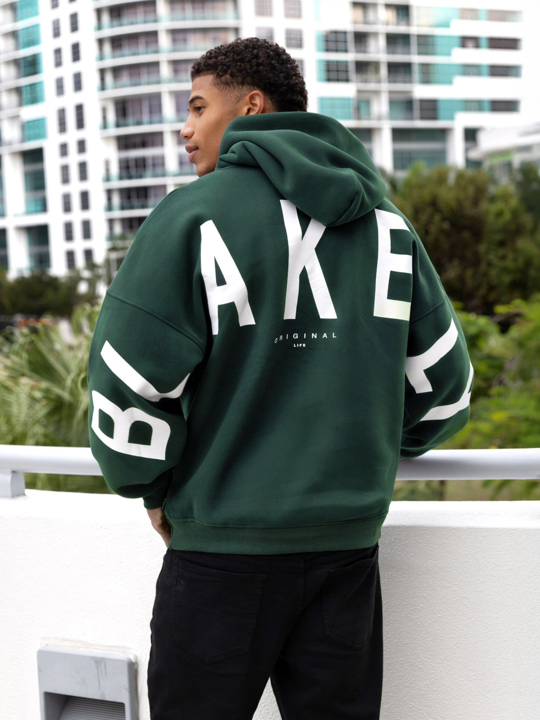 Idris Oversized Hoodie - Pine Green