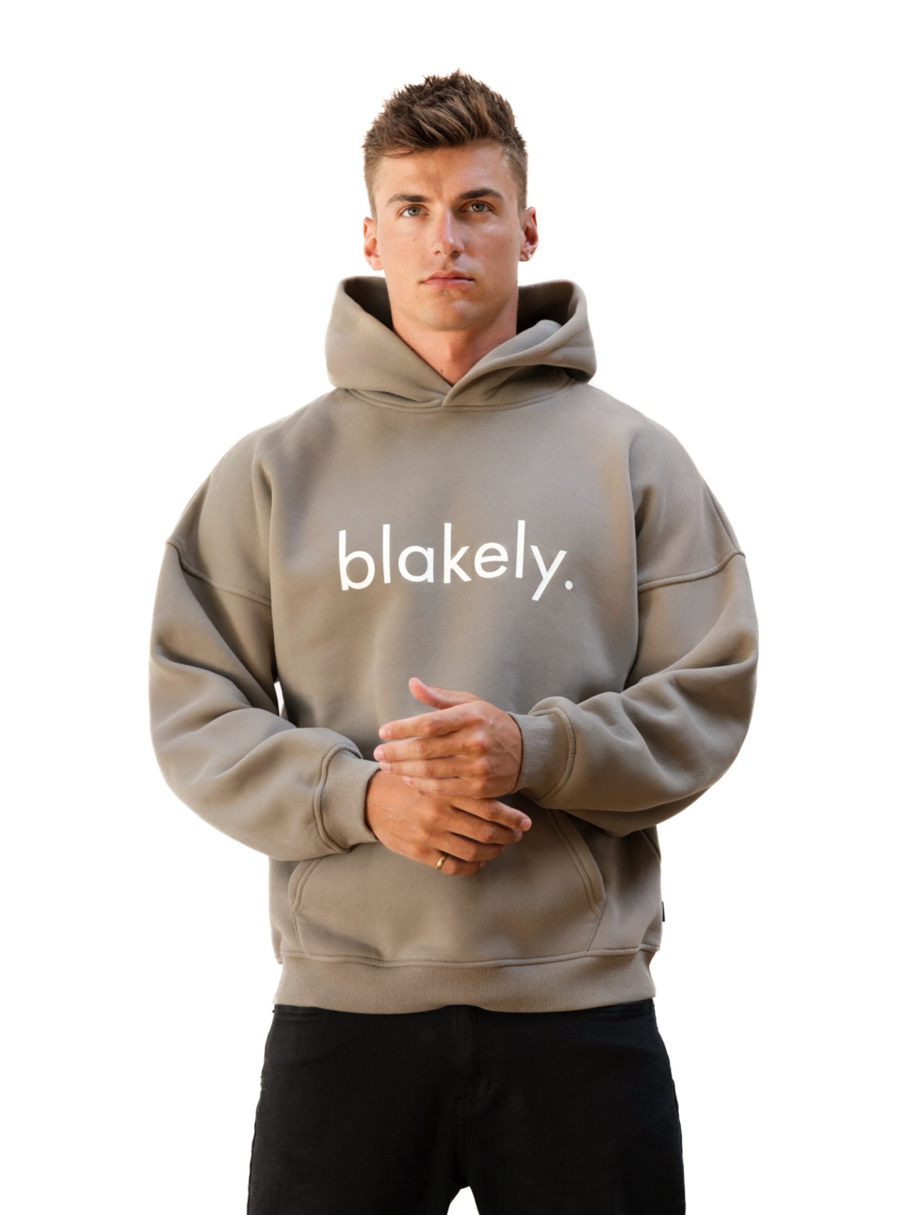 Logo Relaxed Hoodie - Washed Khaki