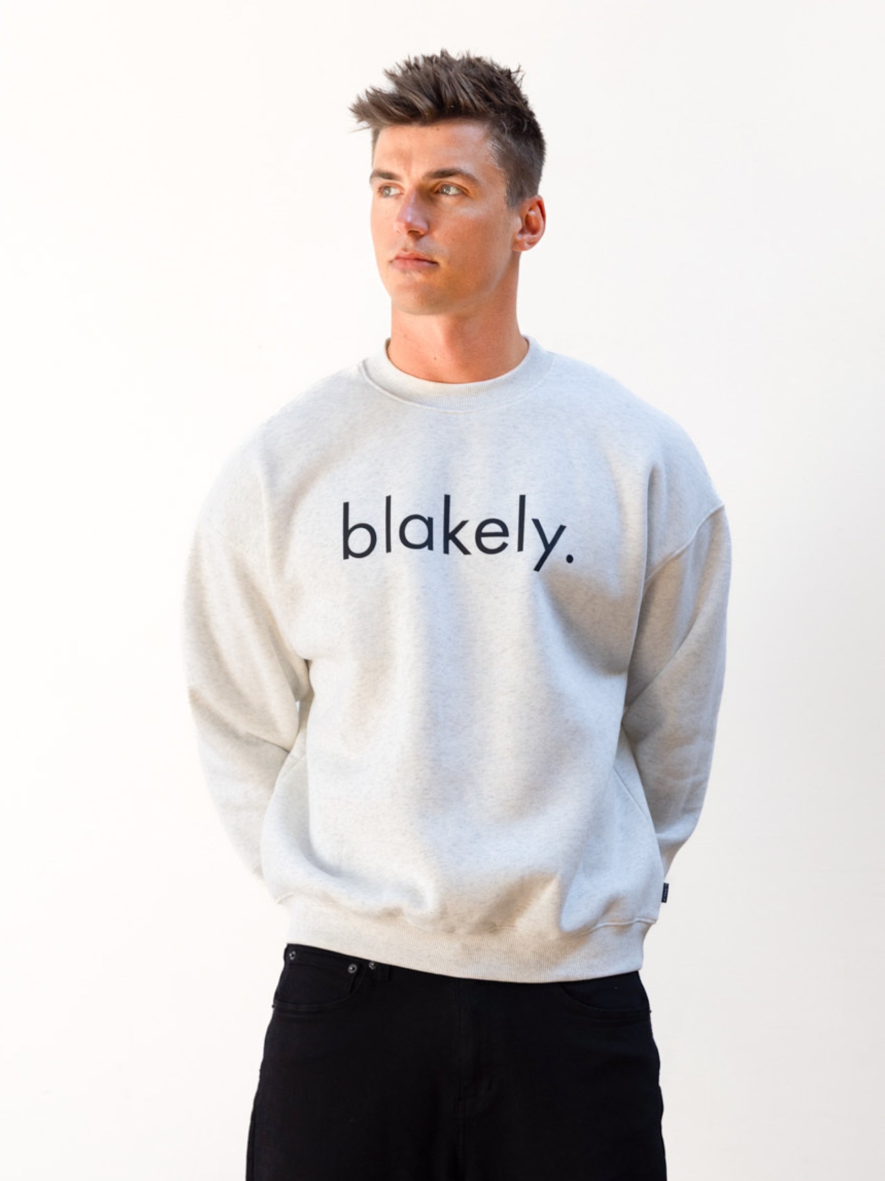 Logo Relaxed Jumper - Marl White