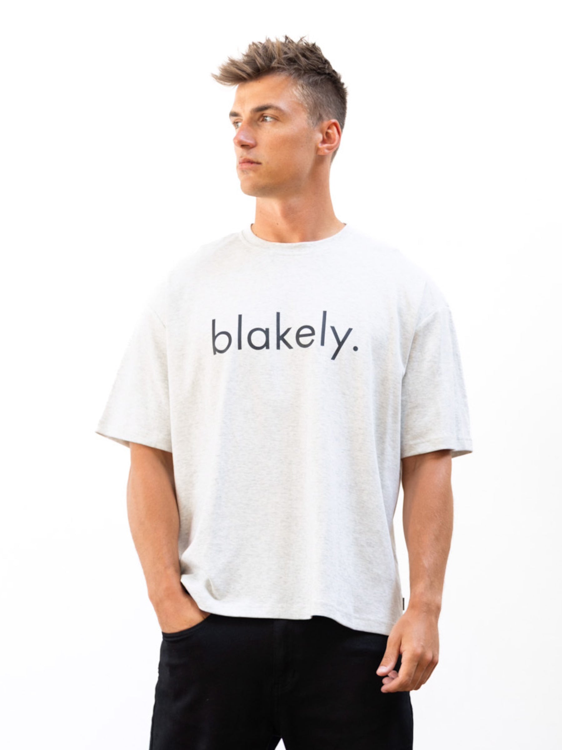 Logo Unfitted T-Shirt - Marl White
