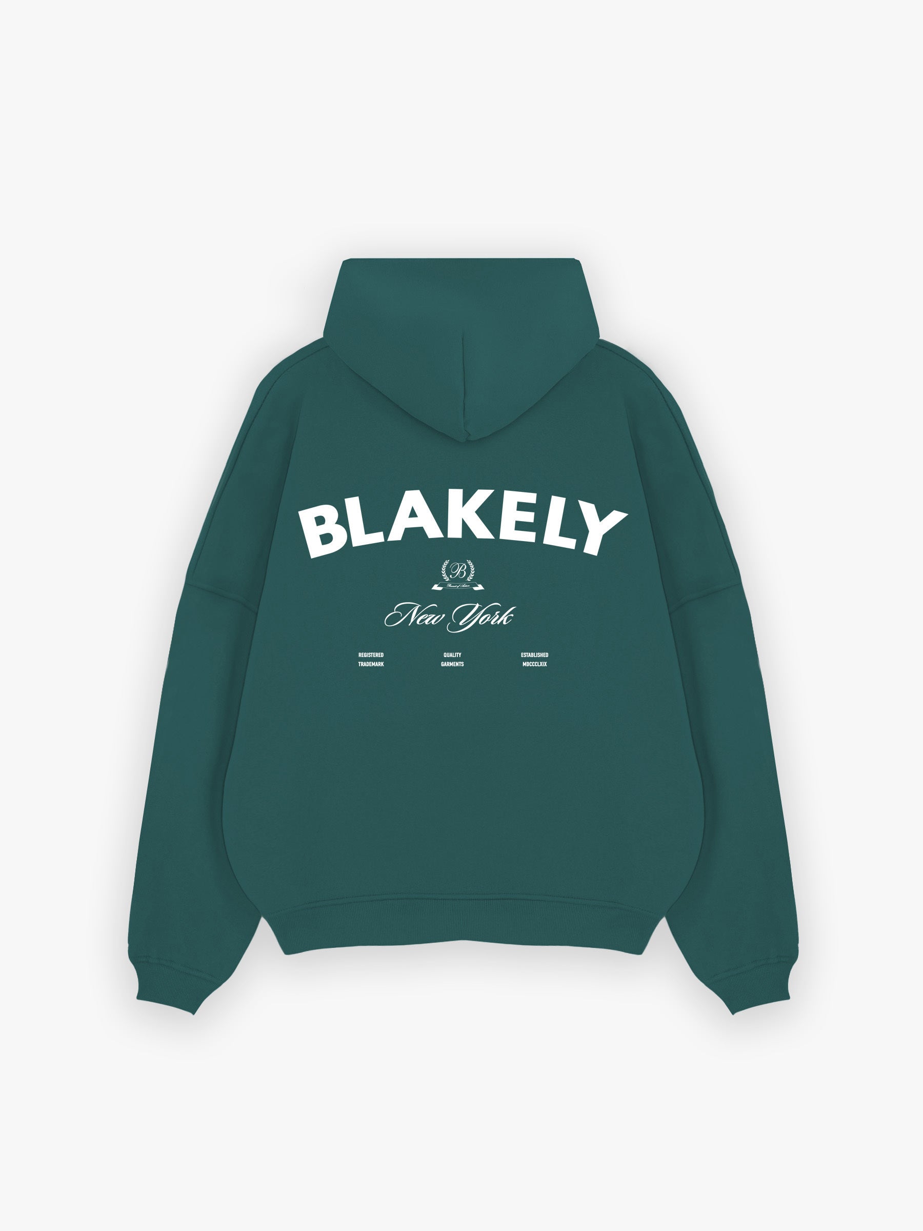NY Crest Relaxed Hoodie - Pine Green