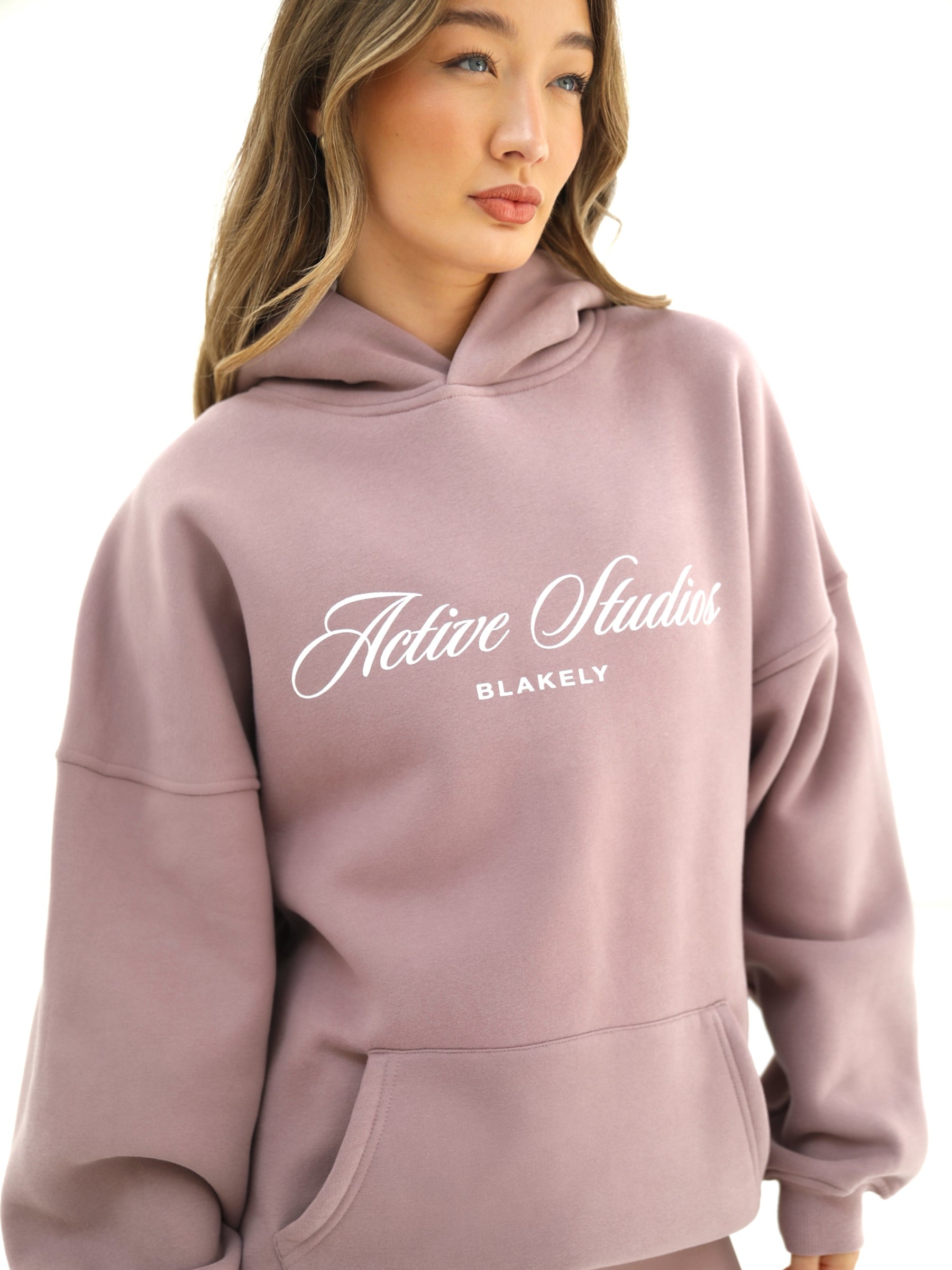 Off Duty Oversized Hoodie - Dusty Pink