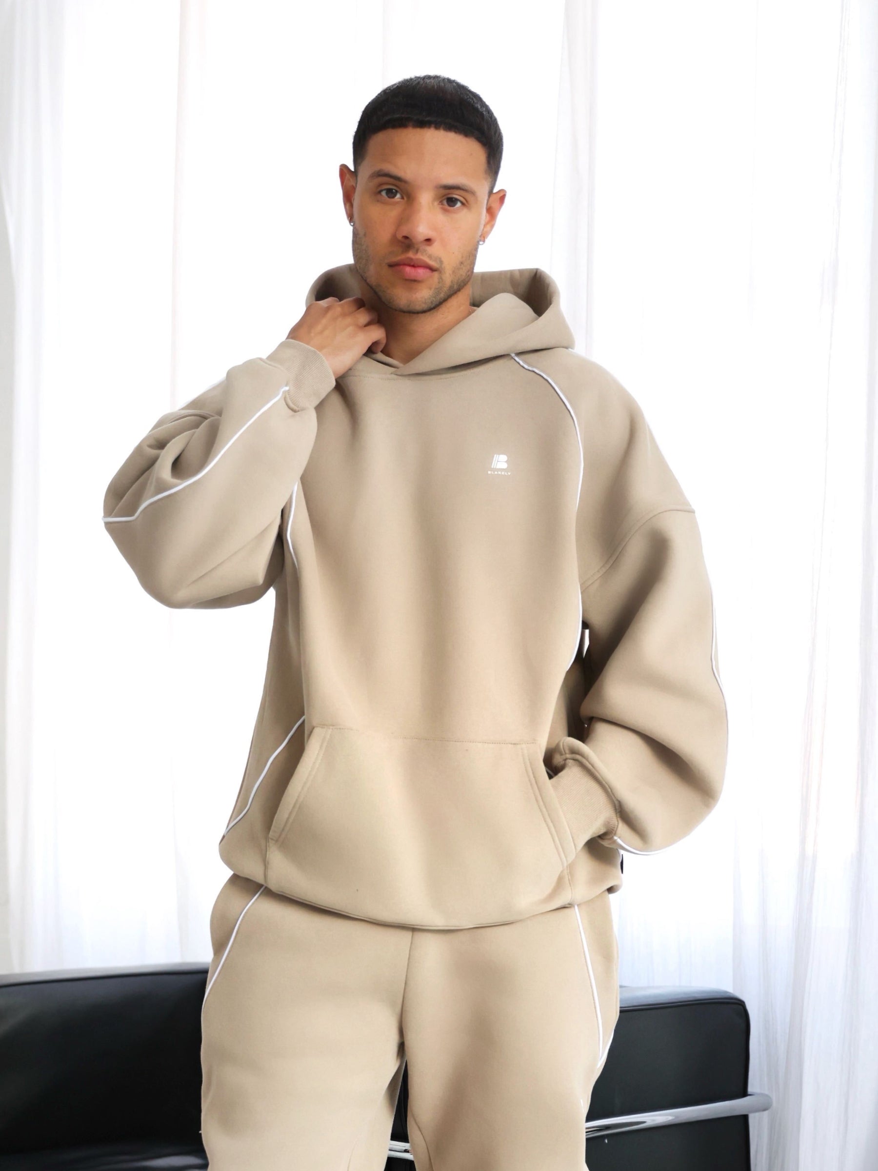 Seam Relaxed Hoodie - Washed Khaki