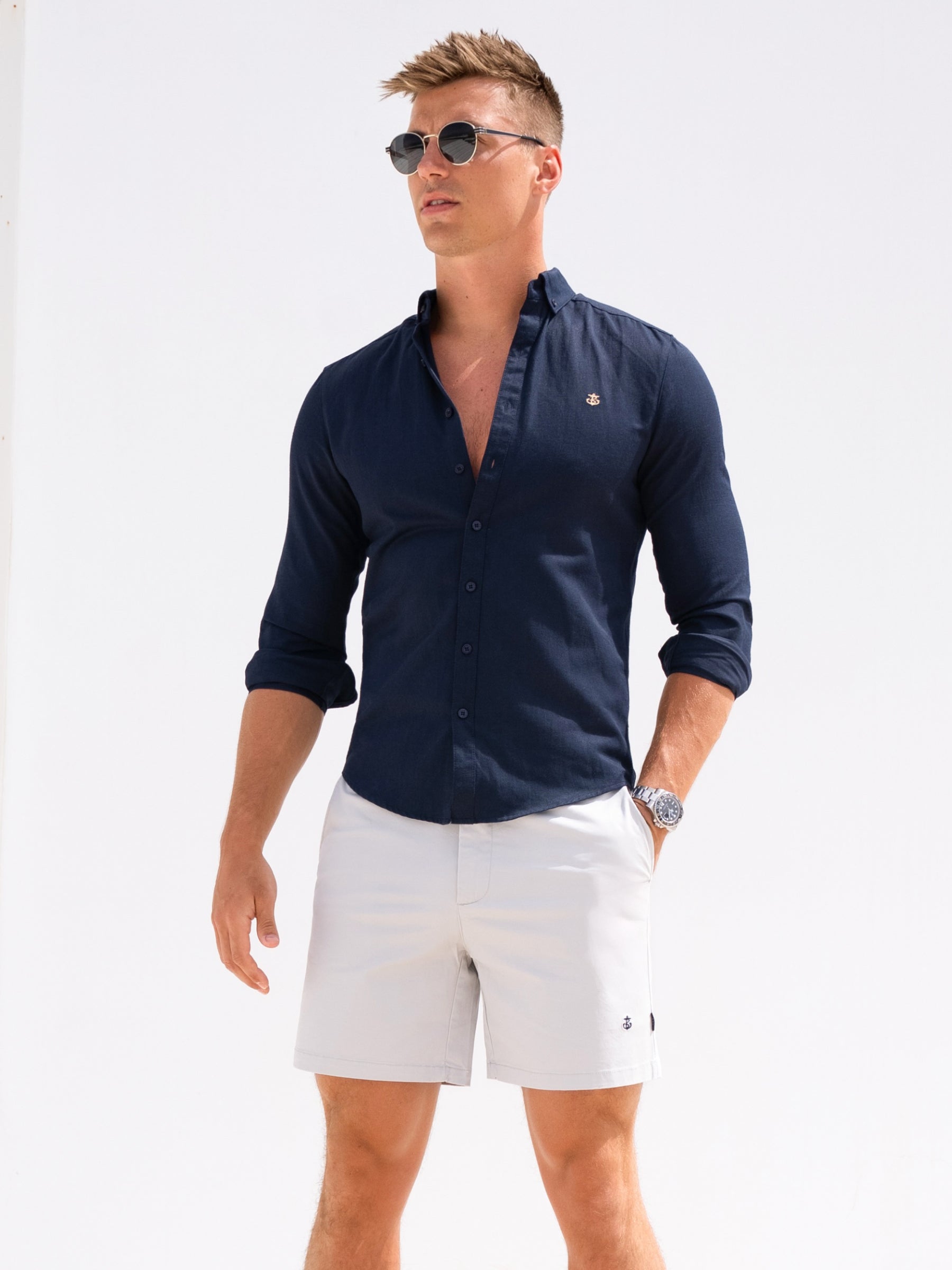 Stretch Chino Shorts - Light Grey