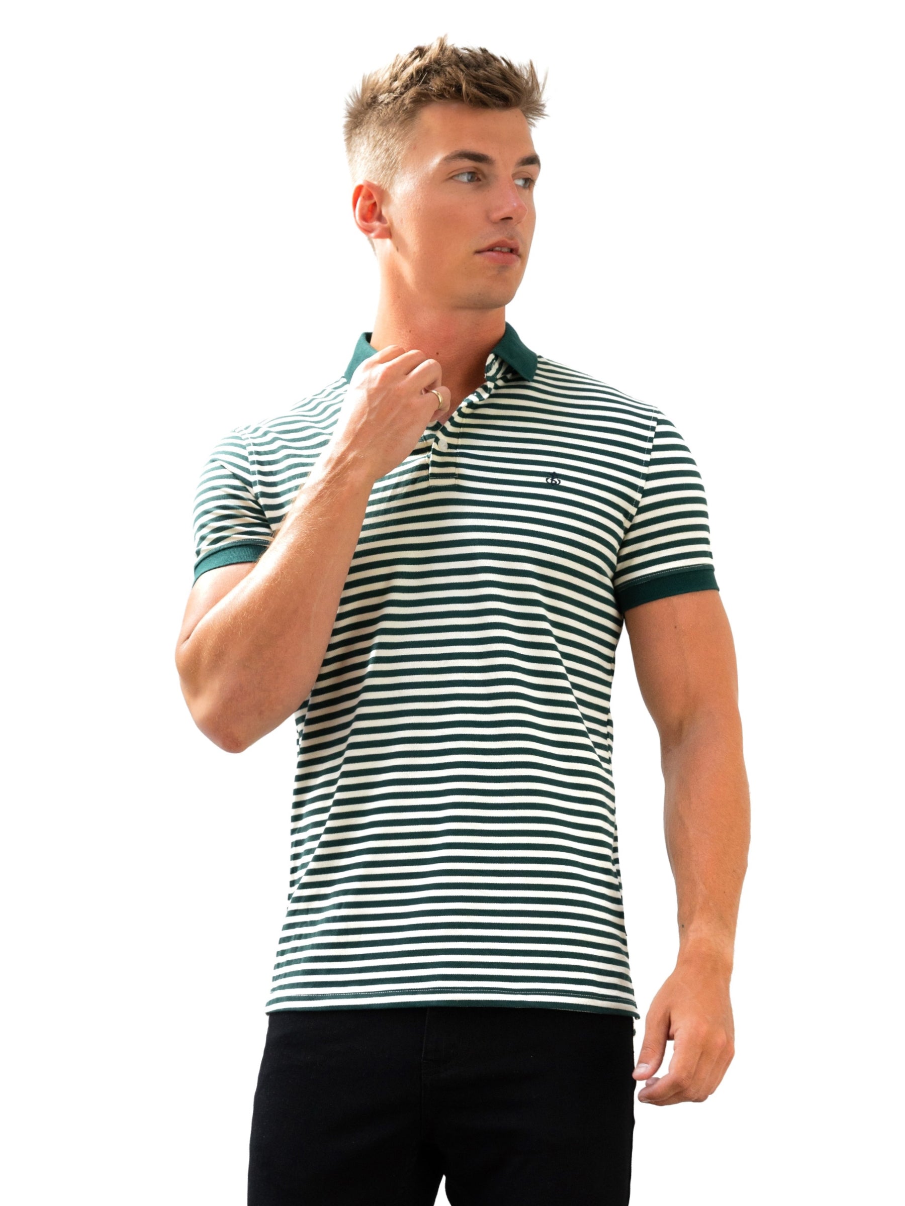 Stripe Polo Shirt - Green