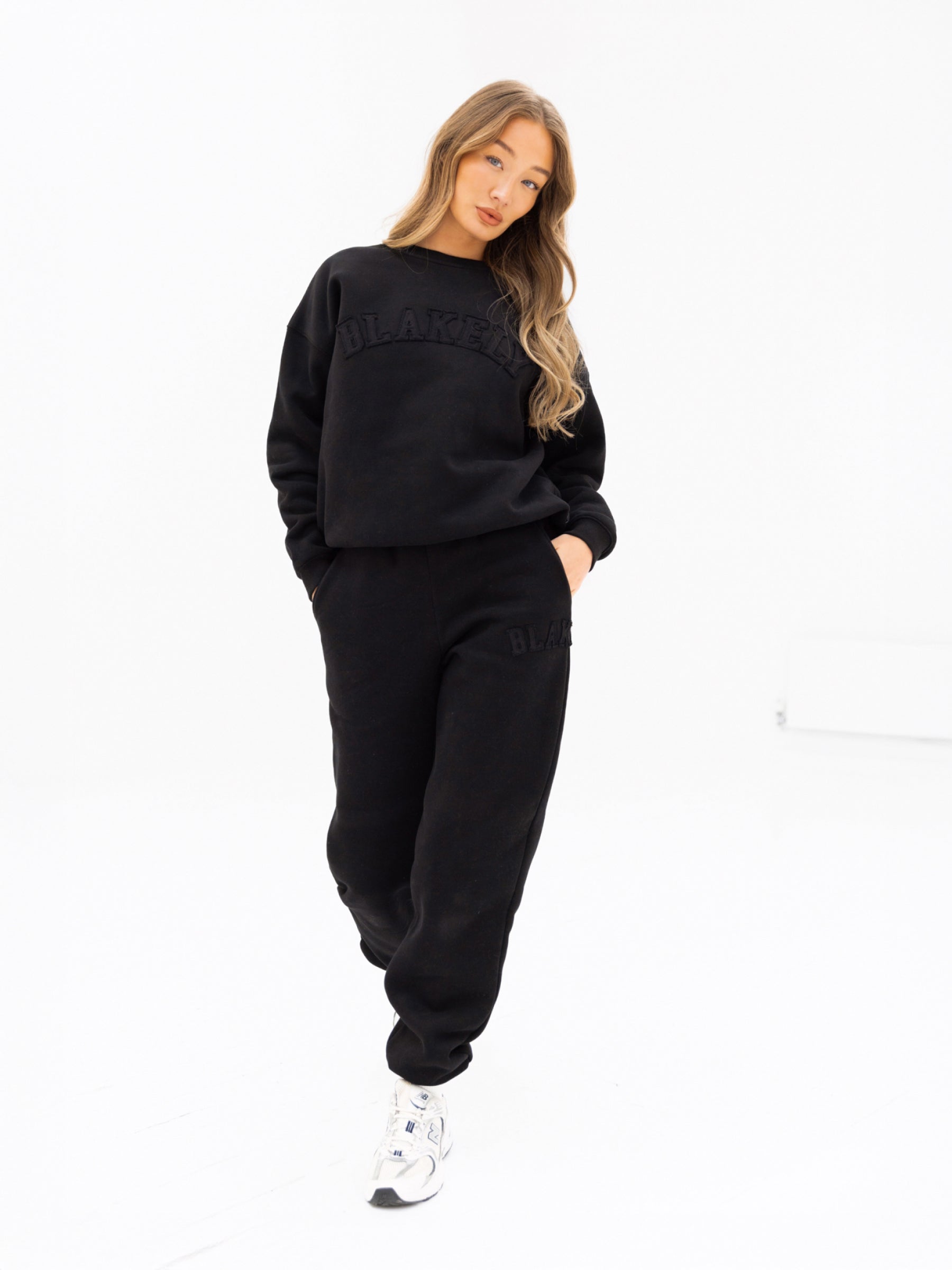 Tonal Varsity Oversized Jumper - Black