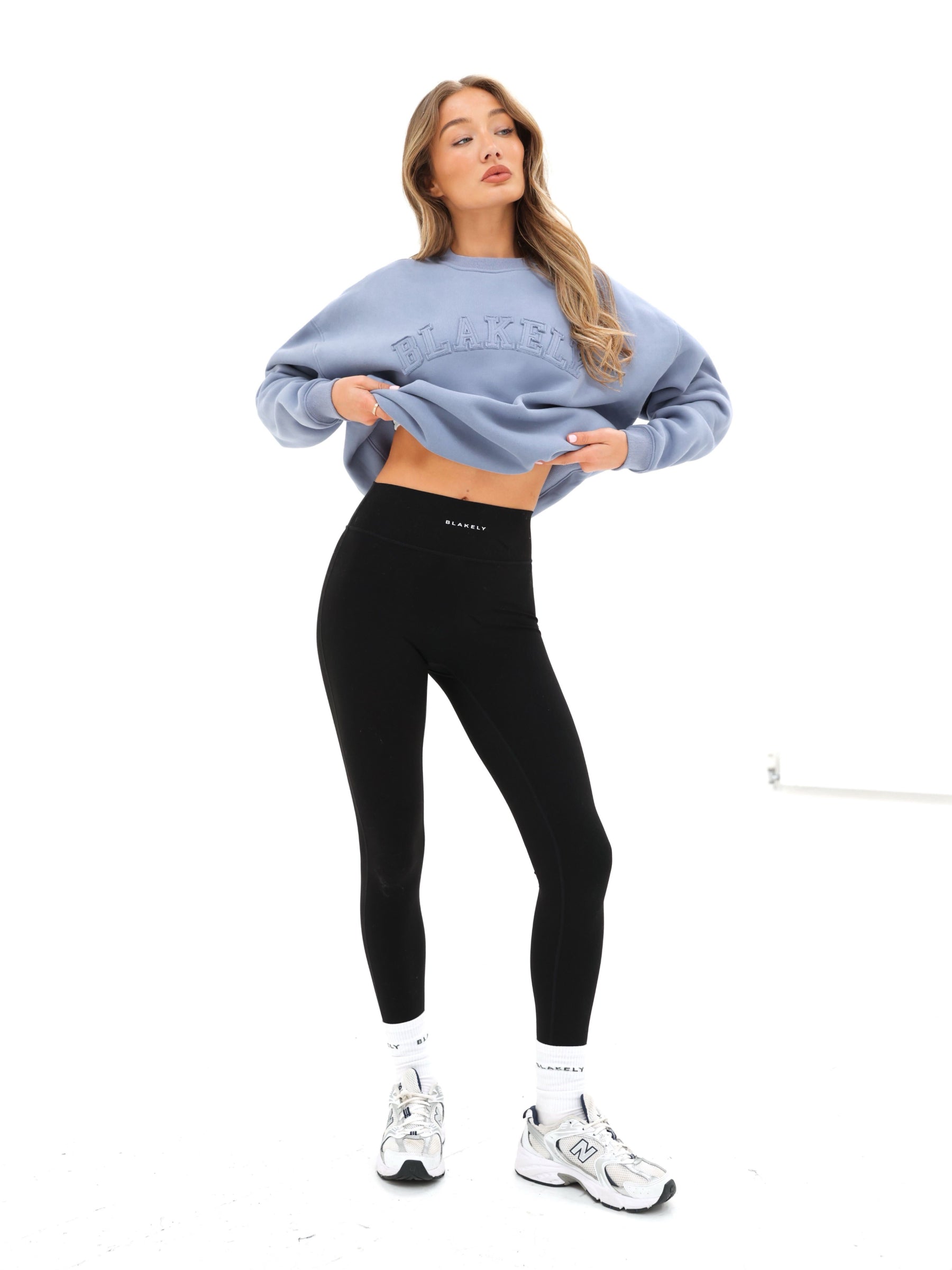 Tonal Varsity Oversized Jumper - Granite Blue