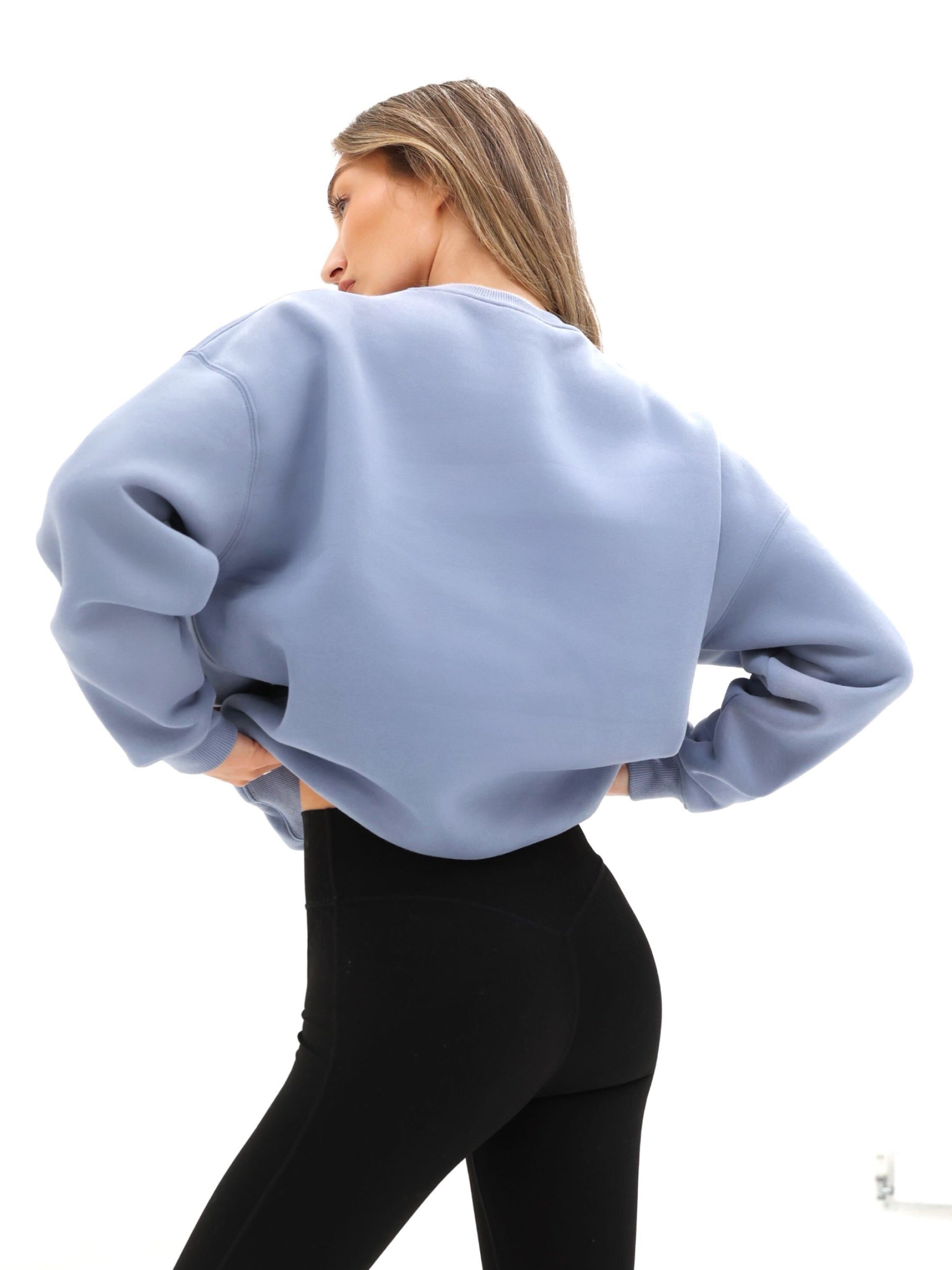 Tonal Varsity Oversized Jumper - Granite Blue