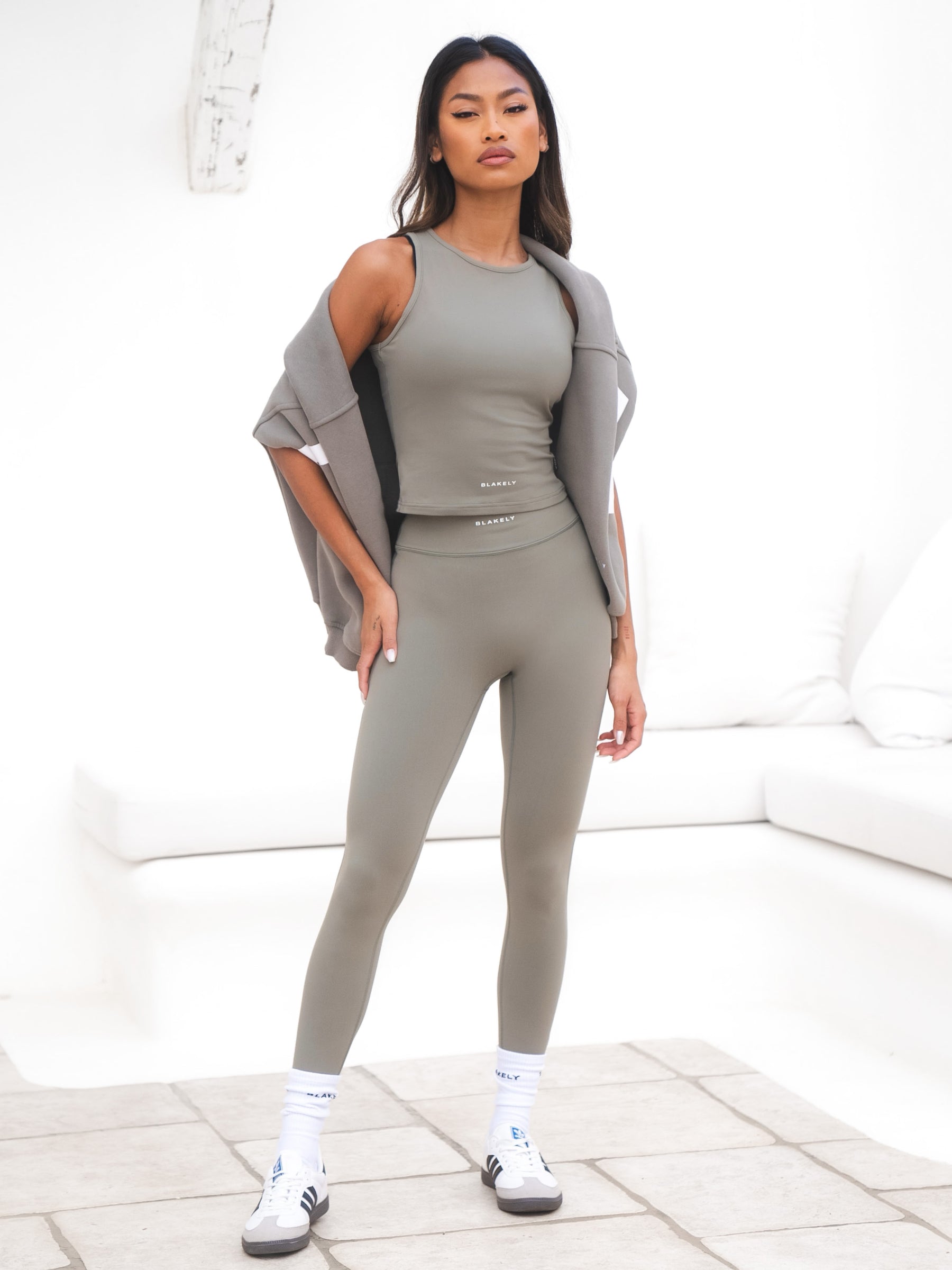 Ultimate Soft Lifestyle Vest & Leggings Set - Safari Green